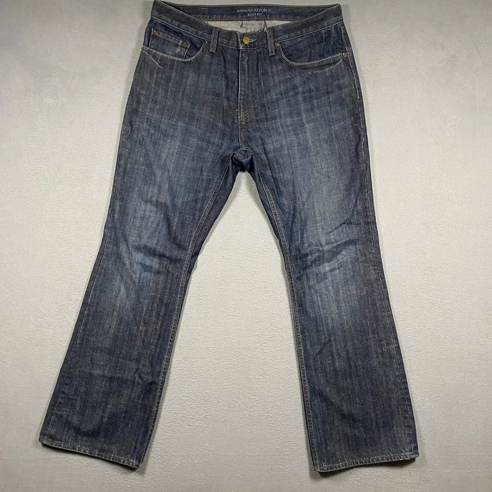 Banana Republic Boot Fit Jeans Mens 32x30 Blue Denim 100% Cotton 691012